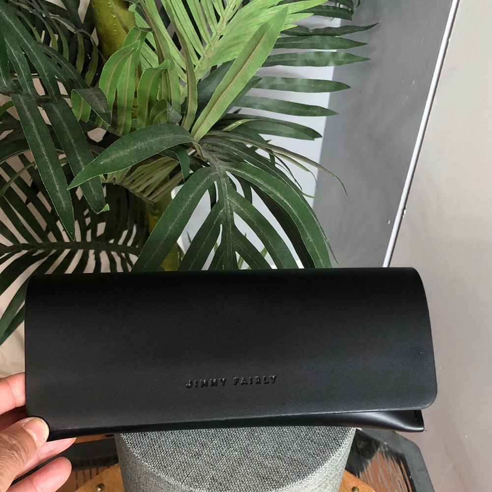 Jimmy Fairly Black Leather Eyewear Case